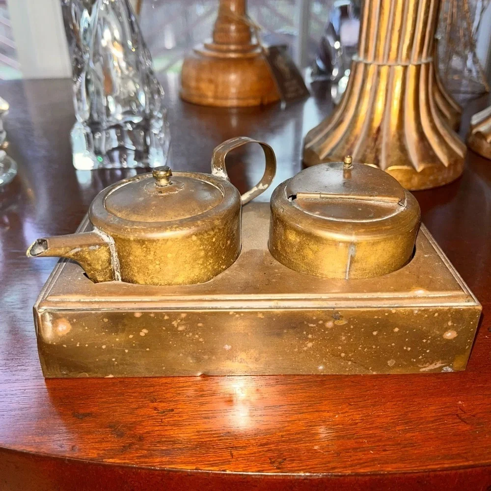 antique Japanese bronze/copper oil lantern late Edo or Meiji Era (c. 1800's).